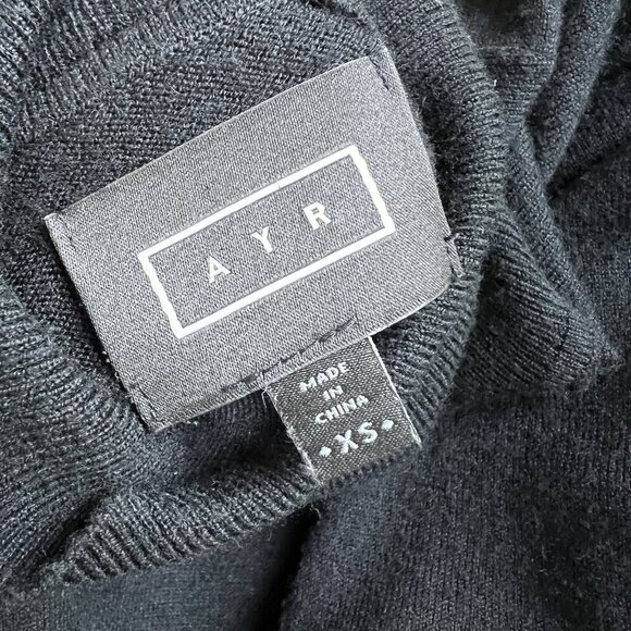 AYR Sweater Turtleneck Black Knit Viscose Blend Long Sleeve Women's Size XS - Picture 8 of 11